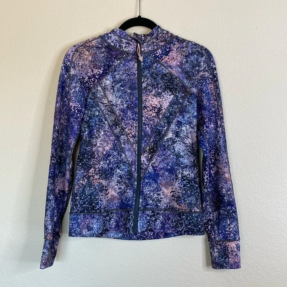 Ivivva Perfect Your Practice girls zip up hooded jacket Sz 14 purple pink